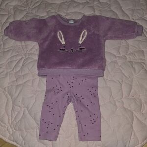Purple Bunny Kids Matching Set